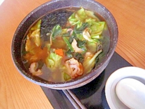 海苔竹輪野菜ラーメン